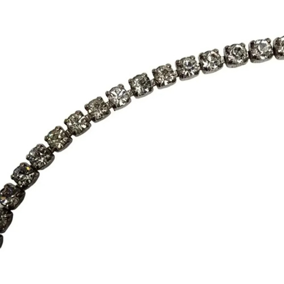 Vintage NWT 60s-70s Clear Rhinestone Necklace Bracelet Earrings Set Silver Tone - Picture 5 of 6